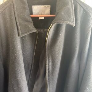 Old Navy Black Wool-Blend Zip Jacket with Collar